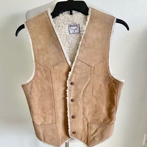 Steer Brand Men’s Suede Leather Vest Sherpa Lining